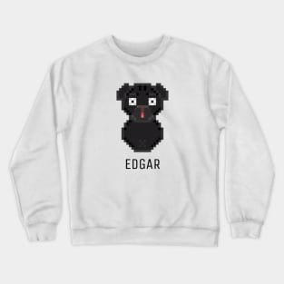 Pug Edgar Black Crewneck Sweatshirt